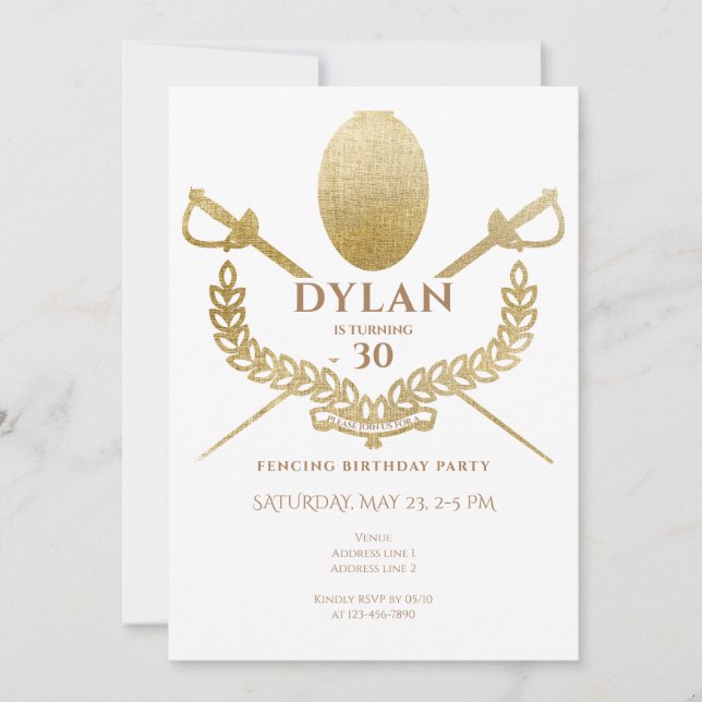 Invitation Tournoi d'escrime Foil Épée Saber (Devant)