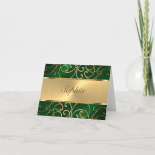 Invitation Tournois de Filigree vert et or de Quinceanera Eme