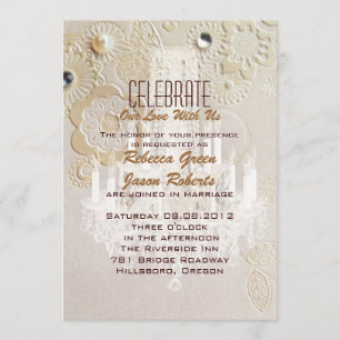 Invitation Tournures élégantes formelles mariage vintage pari