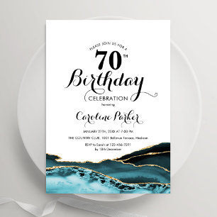 Invitation Tourquoise White Gold Agate 70e anniversaire