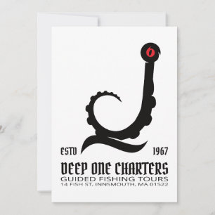 Invitation Tours de pêche Innsmouth Cthulhu Lovecraft