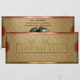 Invitation Tous à bord du Red & Gold Christmas Train Party