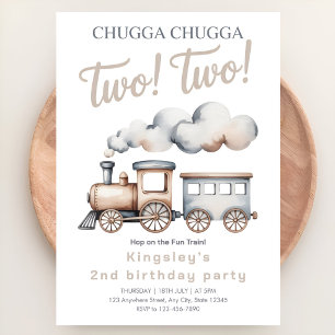 Invitation Tous à bord ! Fête d'anniversaire de train pour le