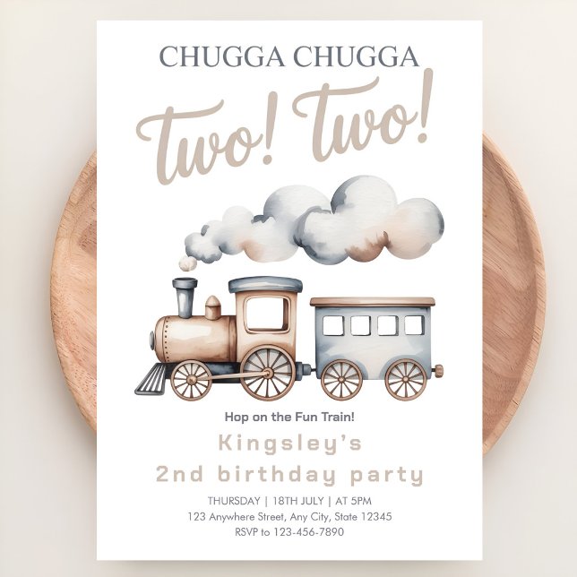 Invitation Tous à bord ! Fête d'anniversaire de train pour le (Créateur téléchargé)