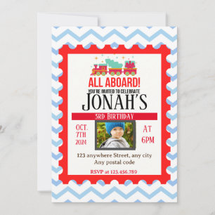 Invitation Tous à bord ! Thème du train
