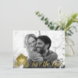 Invitation Tous Gold Princess Storybook Carriage Enregistrer