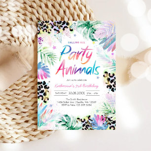 Invitation Tous les animaux de fête Safari Anniversaire