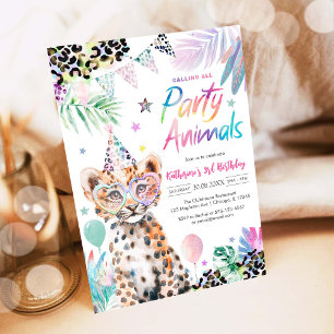 Invitation Tous les animaux de fête Safari Anniversaire