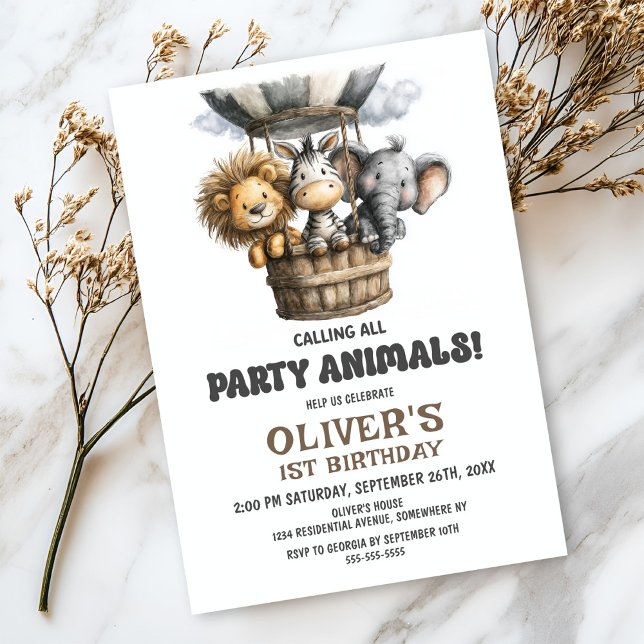 Invitation Tous les fêtards 1ère Fête d'anniversaire (Créateur téléchargé)