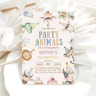 Invitation Tous les fêtards Safari Zoo Anniversaire