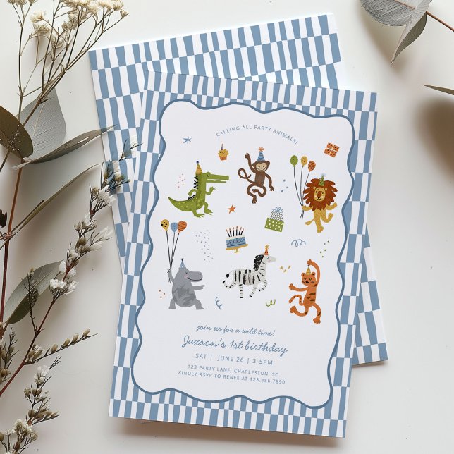 Invitation Tous les fêtards sont invités Safari Anniversaire  (Créateur téléchargé)