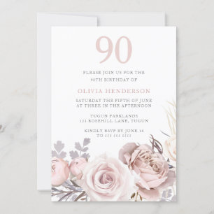 Invitation Tous les saisons Dusty Rose & Blush 90e anniversai