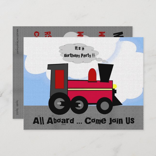 Invitation Tous les trains à bord (Devant / Derrière)