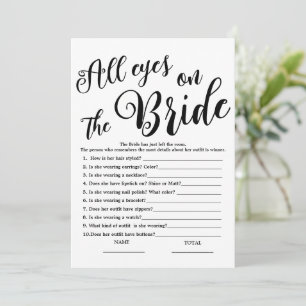 Invitation Tous les yeux sur le jeu de Fête des mariées Bride