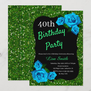 Invitation Tous roses de bleu de parties scintillantes de