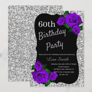 Invitation Tous roses de pourpre de parties scintillantes