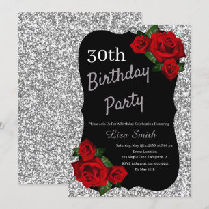 Invitation Tous roses rouges de parties scintillantes