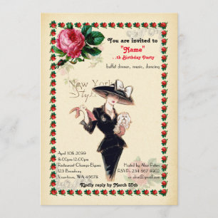 Invitation tout âge, 60e, Fête d'anniversaire, Gatsby, Art-Dé