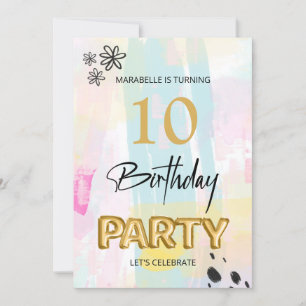 Invitation *~* TOUT ÂGE Abstrait Doodle Pastel Brush