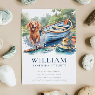 Invitation Tout âge Adulte Pêche Anniversaire