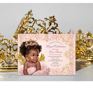 Invitation TOUT ÂGE Afro-Américaine Princesse Anniversaire