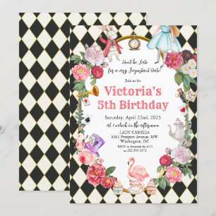Invitation TOUT ÂGE - Anniversaire Alice au Pays des Merveill