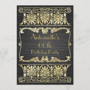 Invitation Tout âge Anniversaire Art Déco Grec Arabesque