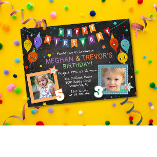 Invitation TOUT ÂGE - Anniversaire conjoint de deux frères et