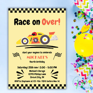 Invitation Tout âge Anniversaire Course sur plus de course Ja