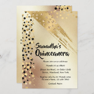 Invitation Tout âge anniversaire d'or parties scintillant noi