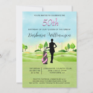 Invitation Tout âge Anniversaire Fête de Golf