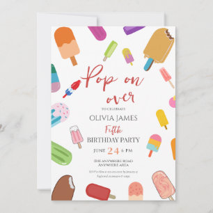 Invitation Tout âge crème glacée d'été anniversaire