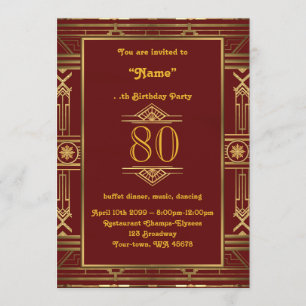 Invitation tout âge Femme de fête d'anniversaire, Homme de fê