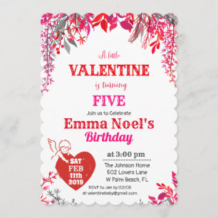 Invitation TOUT AGE Floral Valentine's Day Anniversaire Invit