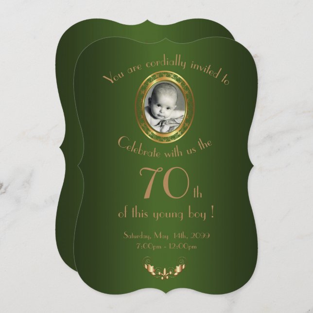 Invitation Tout âge, homme d'invitation de fête (Devant / Derrière)