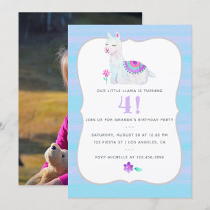 Invitation Tout âge Llama Anniversaire de enfant Party Invita