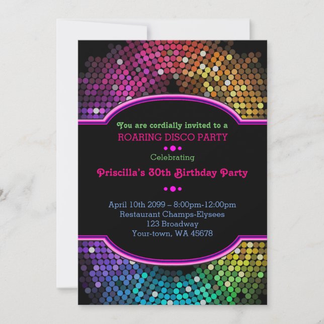 Invitation - tout âge, partie d'invitation d'anniversaire, (Devant)