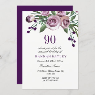 Invitations Faire Part Cartes Anniversaire De 90 Ans Zazzle Fr