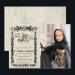 Invitation TOUT ÂGE - Renaissance médiévale photo d'anniversa<br><div class="desc">Moyen Age Moyen Age Moyen Age Sombre Tournoi Jousting Knight Dragons Vintage Anniversaire Photo Invitation</div>