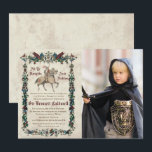 Invitation TOUT ÂGE - Renaissance médiévale photo d'anniversa<br><div class="desc">Moyen Age Moyen Age Moyen Age Sombre Tournoi Jousting Knight Dragons Vintage Anniversaire Photo Invitation</div>