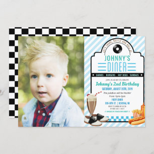 Invitation TOUT ÂGE - Retro Diner Anniversaire Photo Invitati