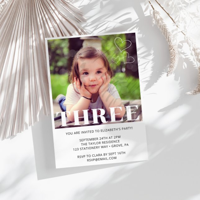 Invitation Tout âge Simple Photo fête d'anniversaire (Créateur téléchargé)