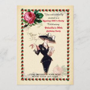 Invitation tout âge, soixantième, femme de fête