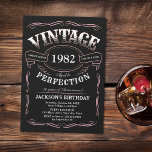 Invitation Tout âge Vintage Whiskey Thème Anniversaire Invita<br><div class="desc">Inspiré par le étiquette classique au whisky, ce fun noir, rose et blanc vintage à la perfection pour adultes invitation est idéal pour les 30ème, 40ème, 50ème, 60ème, 70ème, 80ème, 90ème anniversaire ou toute autre fête d'anniversaire d'âge, fête surprise, ou toute autre occasion! Personnalisez-le avec votre propre texte et vos...</div>