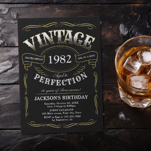 Invitation Tout âge Vintage Whiskey Thème Anniversaire Invita