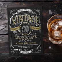 Tout âge Whiskey Vintage 80e anniversaire