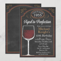 TOUT ÂGE Wine Chalkboard Adulte Anniversaire Invit