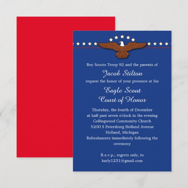 Invitation Tout Américain (Devant / Derrière)