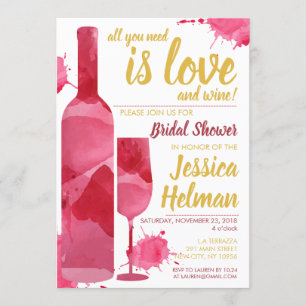 Invitation Tout amour vin Plash aquarelle enterrement de vie 