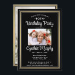 Invitation TOUT Anniversaire 2 Photo Black, White et Gold Par<br><div class="desc">Famille Invitation et amis à une célébration élégante pour lui ou elle avec élégante photo personnalisée en noir, blanc et or invitations fête d'anniversaire. Les images et le texte de ce modèle sont simples à customiser. (CONSEIL EN MATIÈRE DE PLACEMENT D'IMAGE : Une façon simple de centrer une photo exactement...</div>